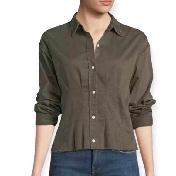 Current Elliot The Tella Button Front Shirt Army
Green Size S - Picture 2 of 15